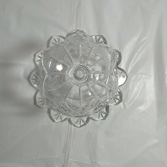 Clear glass pedestal bowl floral * - Picture 6 of 6